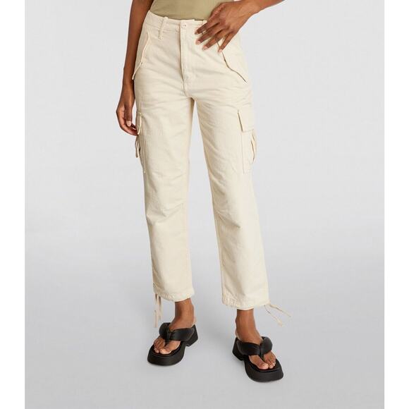 Allsaints NWOT Mel Combat Trouser Size 6 Cargo Pockets Cotton Linen Blend b75